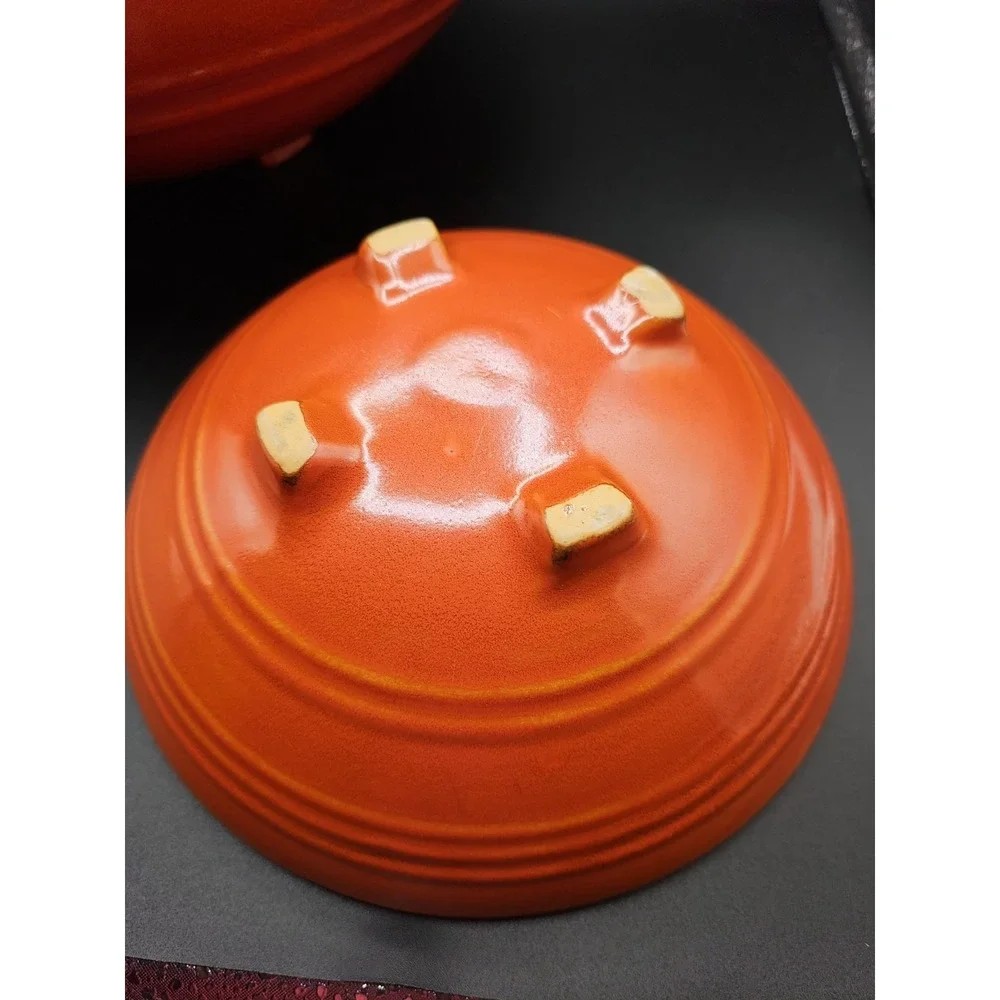 Pacific Pottery Orange Footed Salad Bowl #314 And Smaller Bowl.